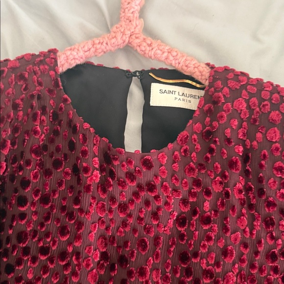 Yves Saint Laurent Deep Red Long Sleeve Dress - Picture 6 of 6